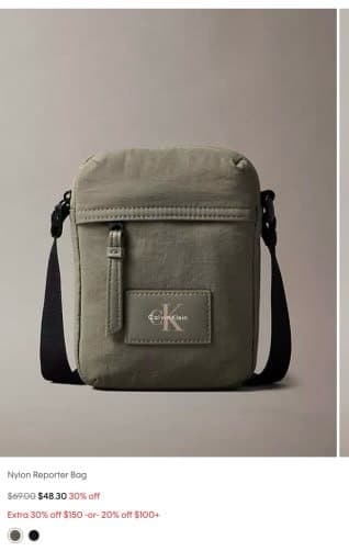 Calvin Klein Nylon Reporter Bag