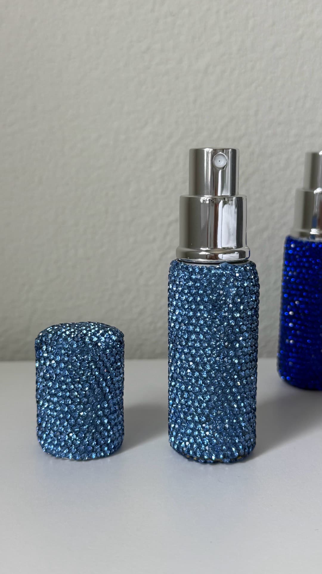 Glamorous Blue Sparkle Bottles