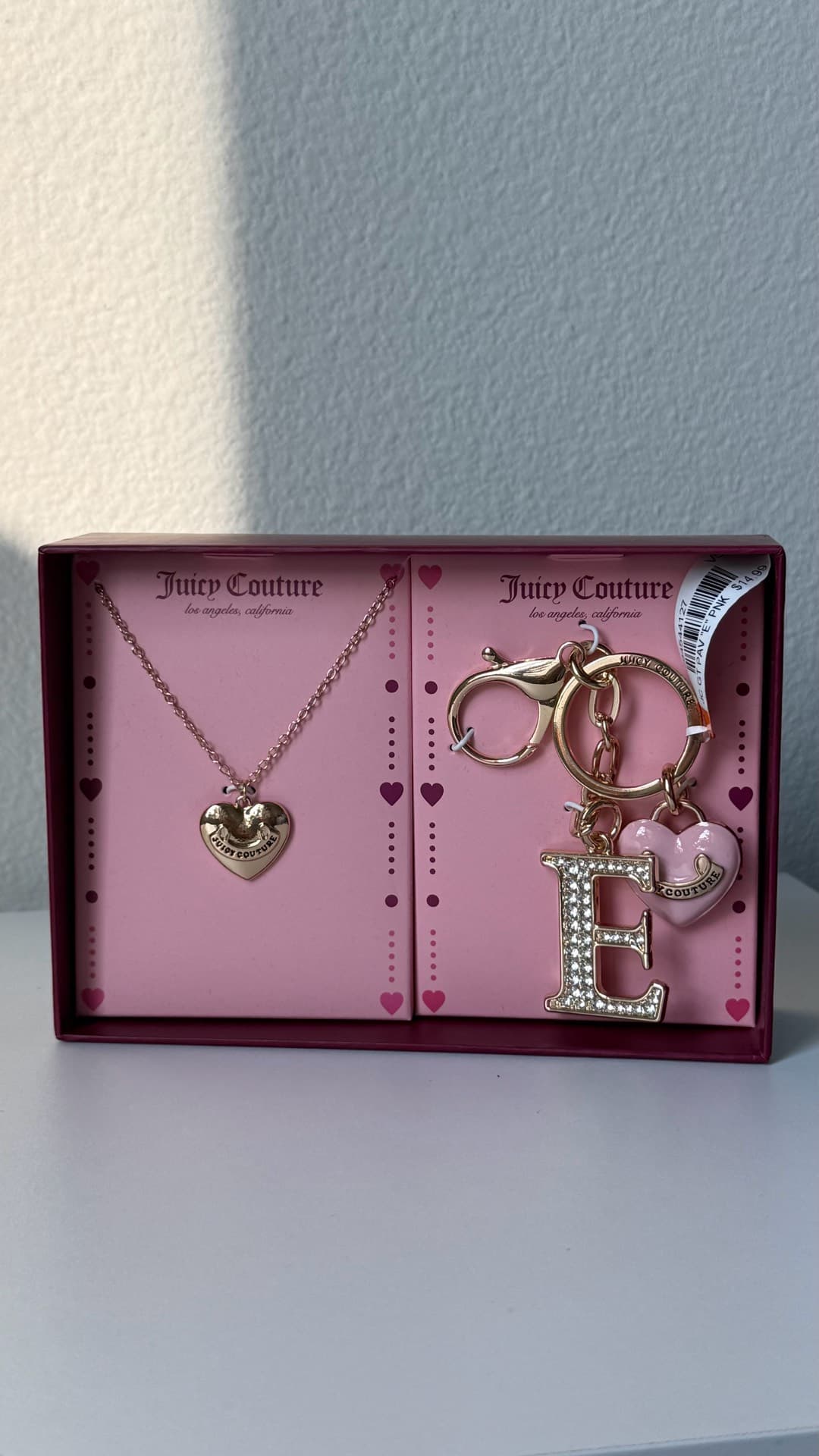 Juicy Couture Heart Necklace & Keychain Set
