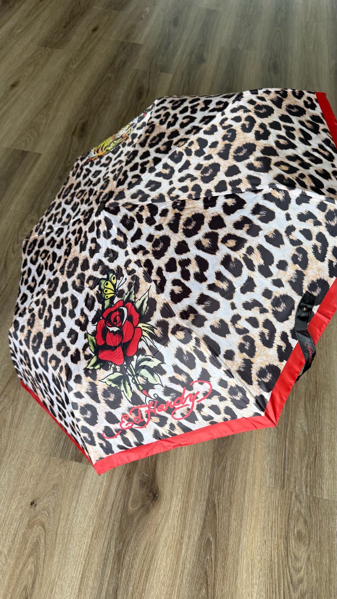 Ed Hardy Leopard Print Umbrella