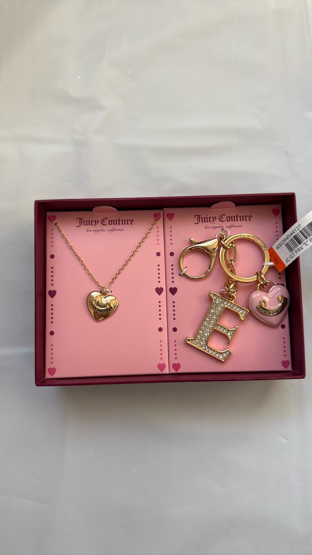 Juicy Couture Heart Necklace and Keychain Set