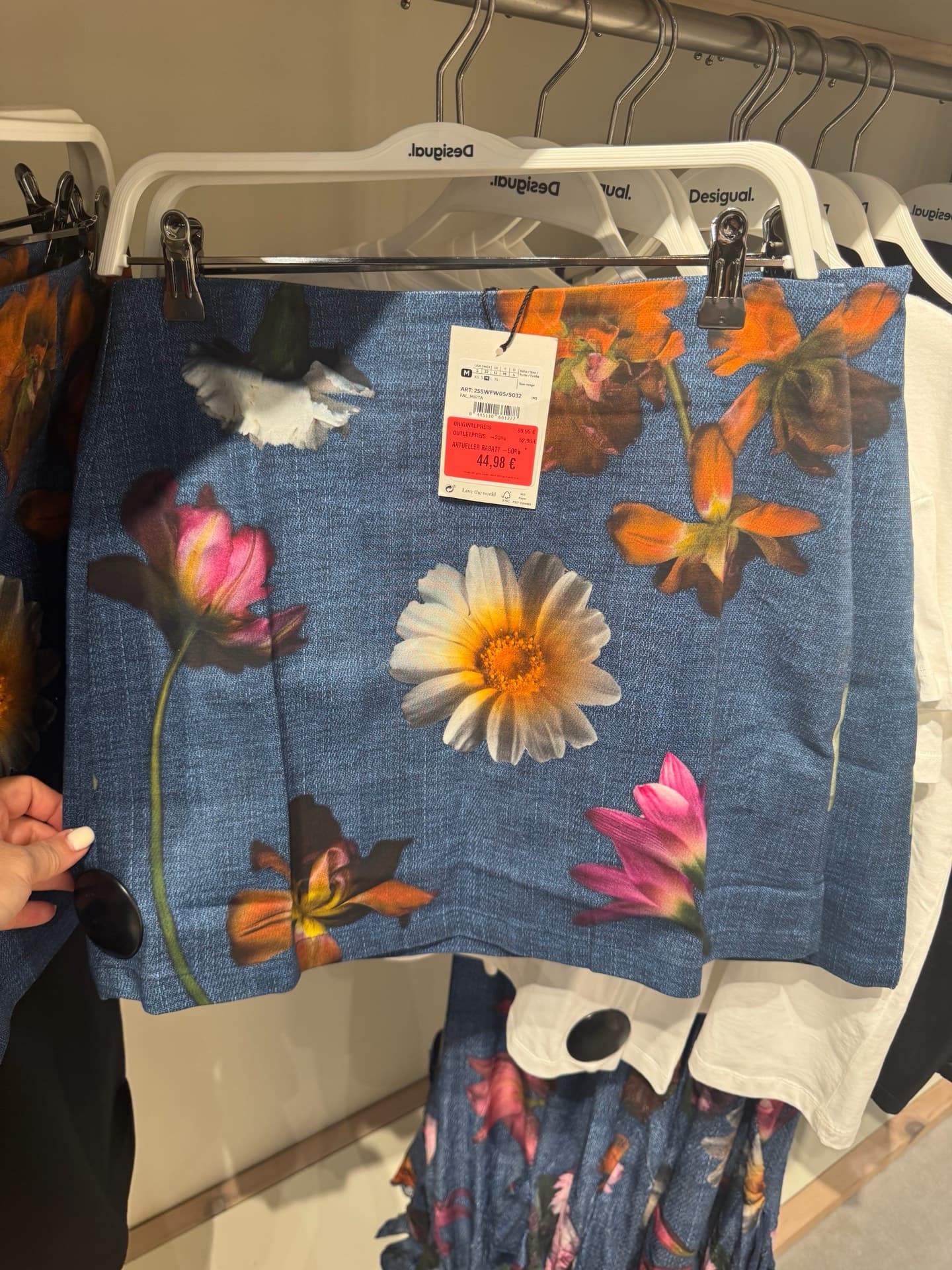 Floral Denim Skirt