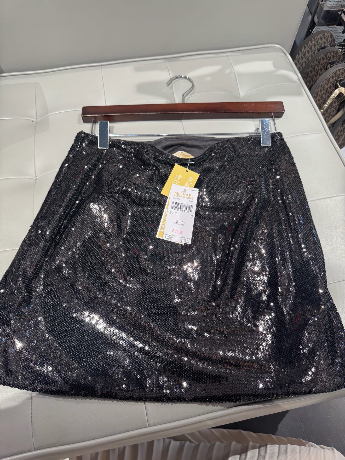 Shiny Black Sequin Skirt