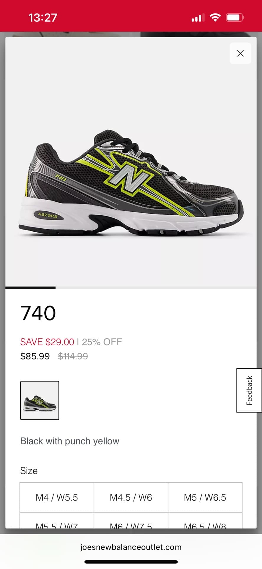 New Balance 740 Running Shoes