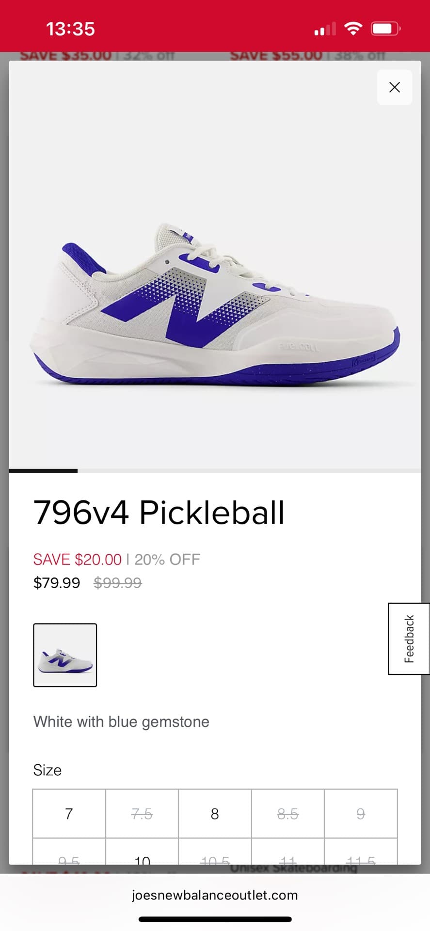 New Balance 796v4 Pickleball Shoes