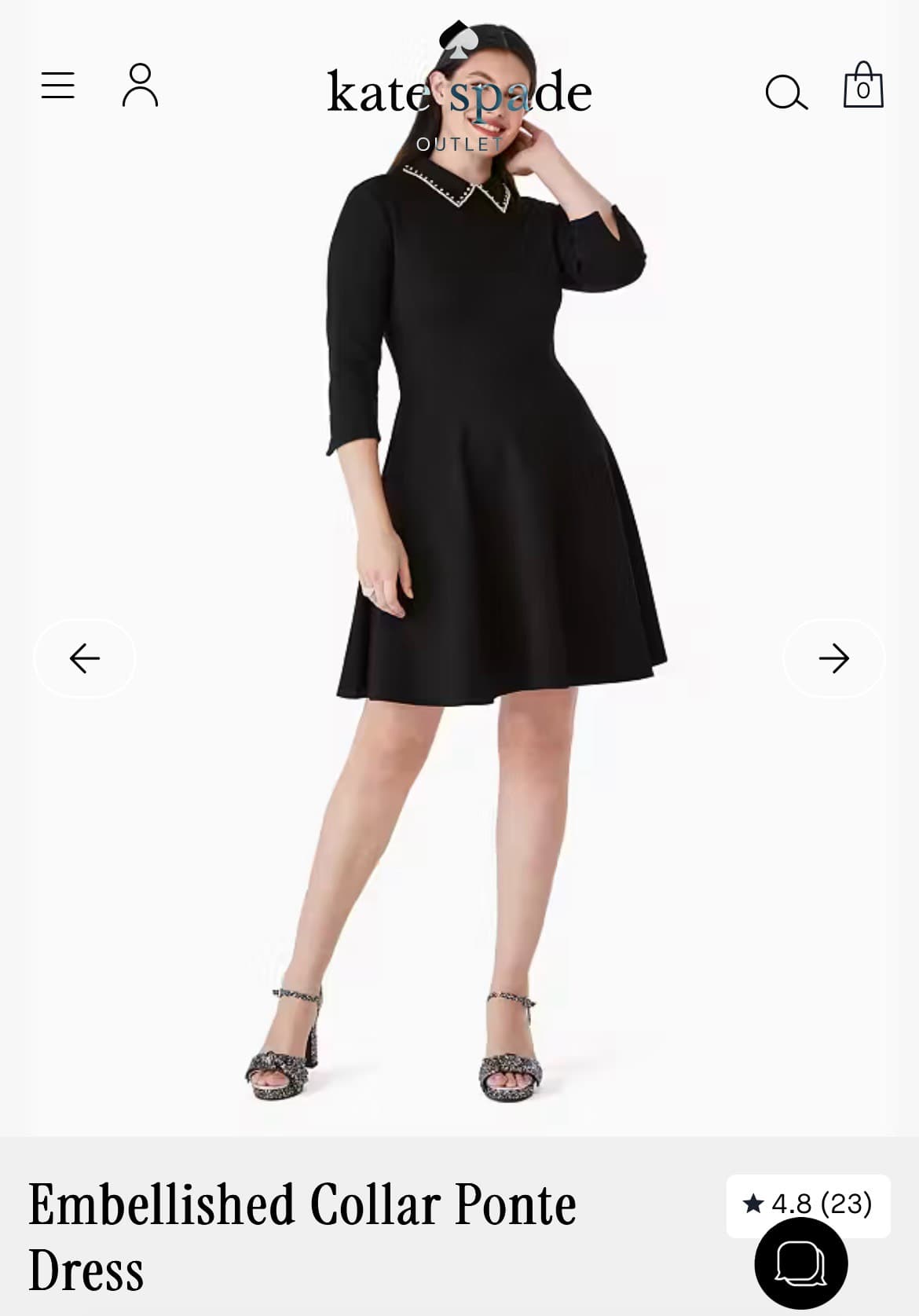 Embellished Collar Ponte Dress