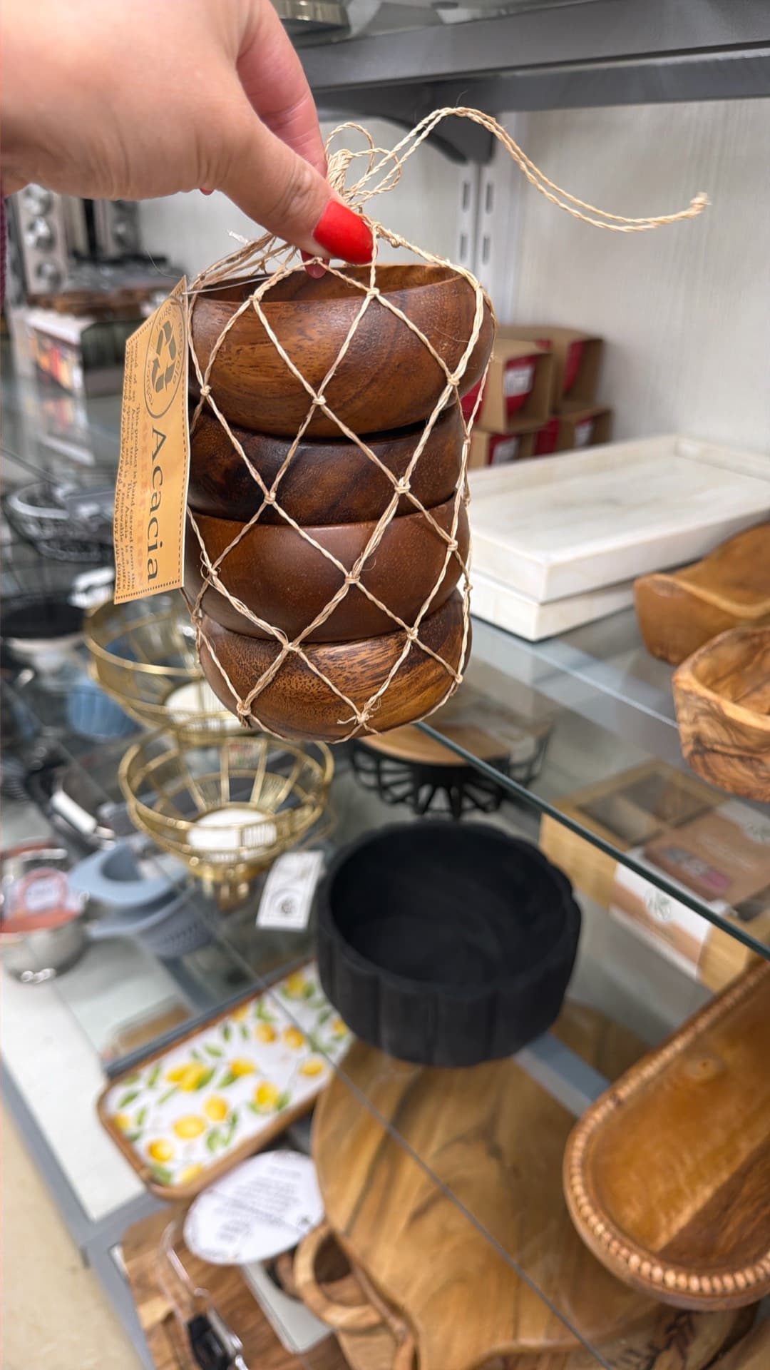 Acacia Wooden Bowls Set