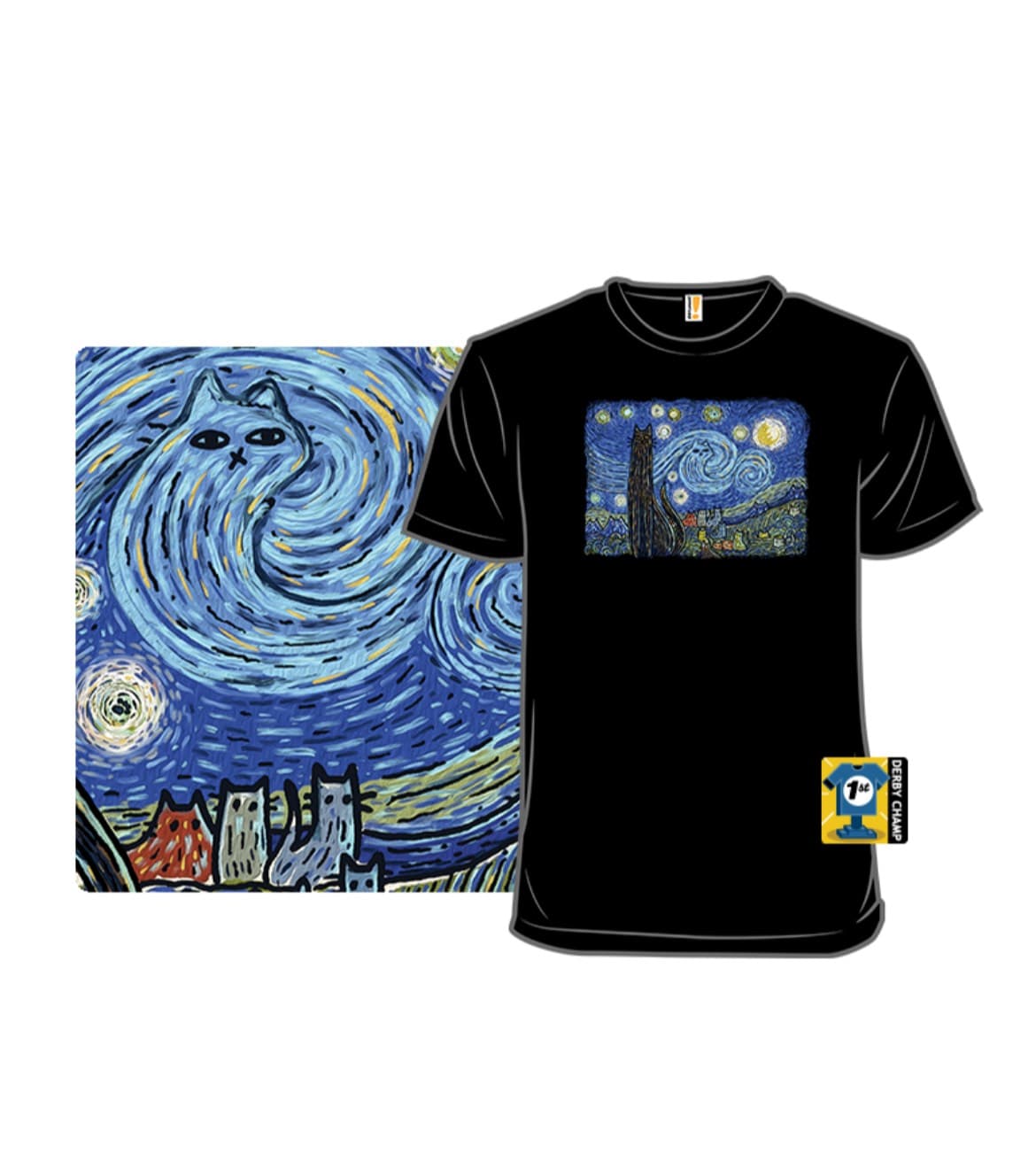 Starry Night Cat T-Shirt