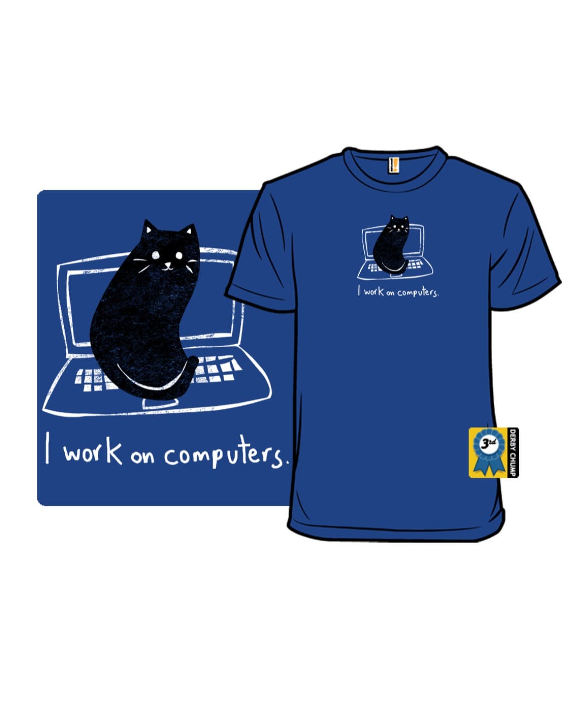 Cat on a Computer T-Shirt