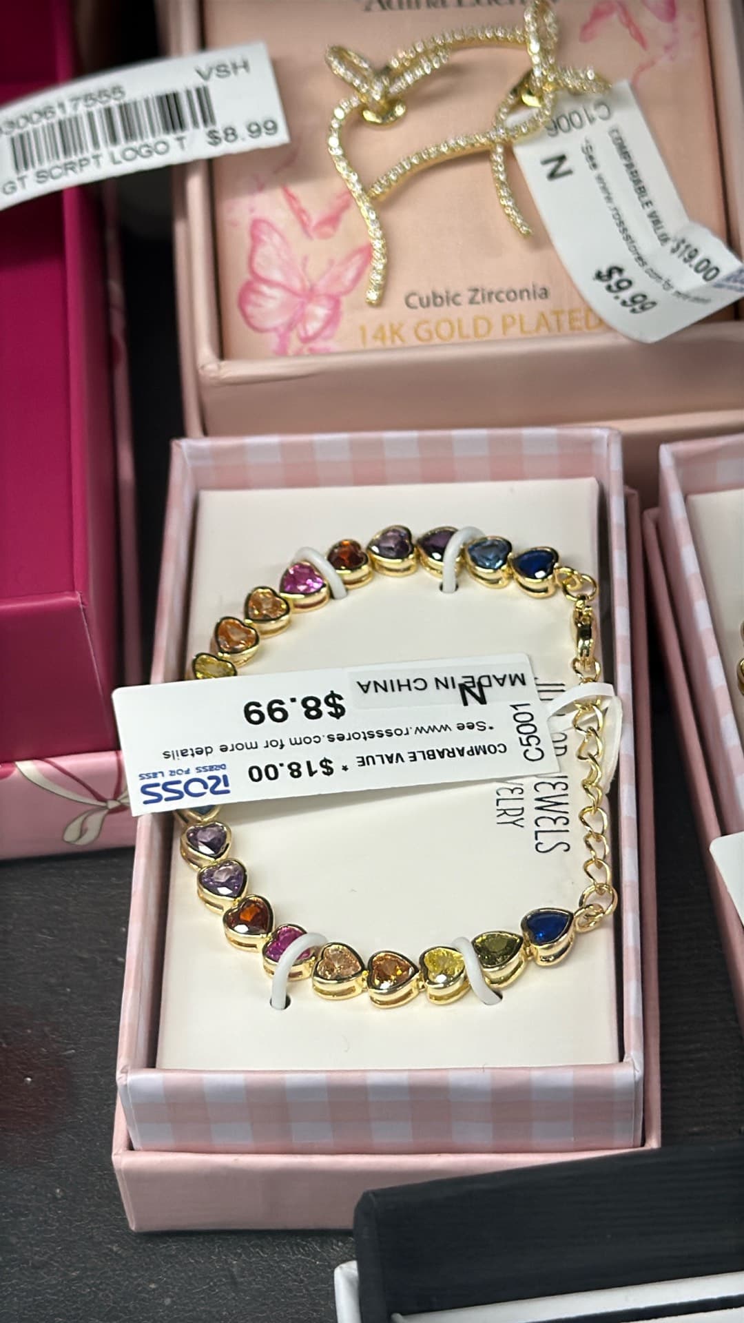 Heart-Shaped Multi-Colored Bracelet