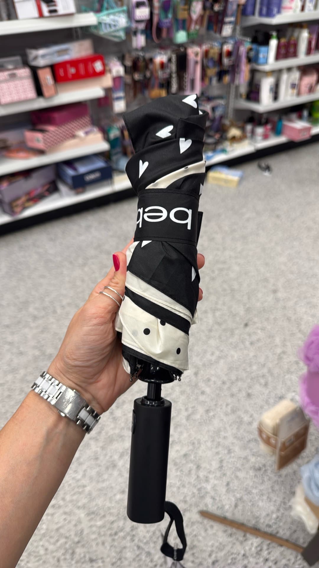 Trendy Heart Print Umbrella