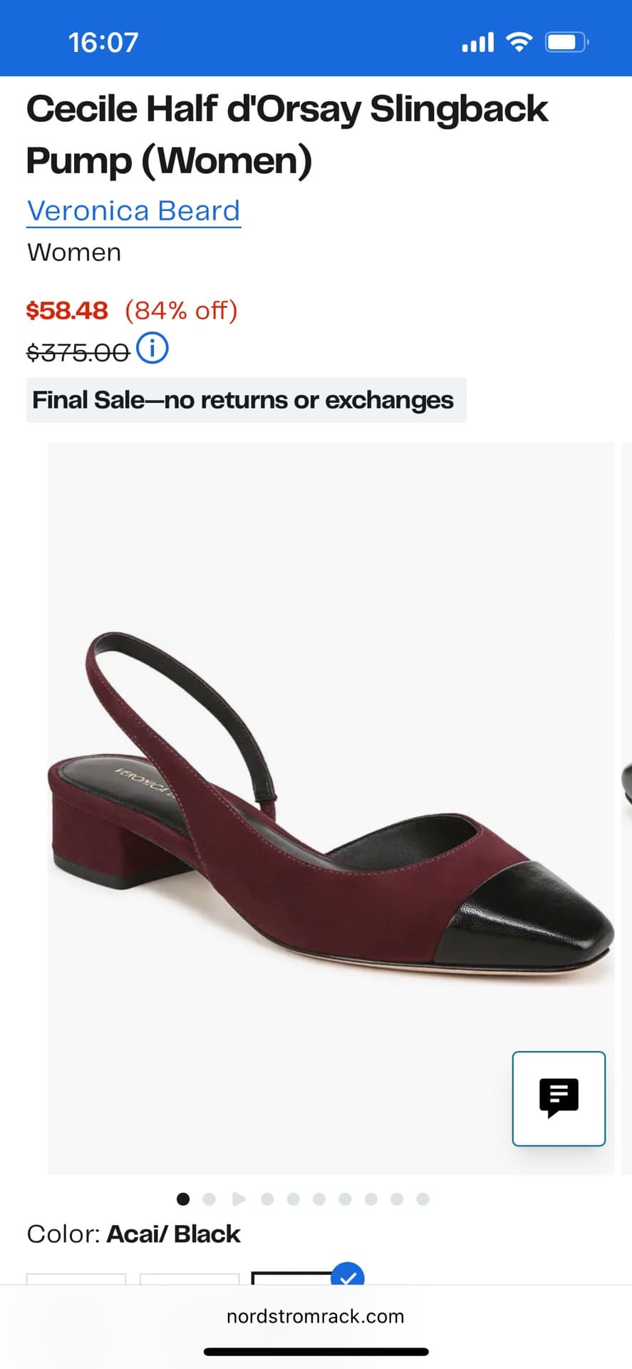 Cecile Half d'Orsay Slingback Pump