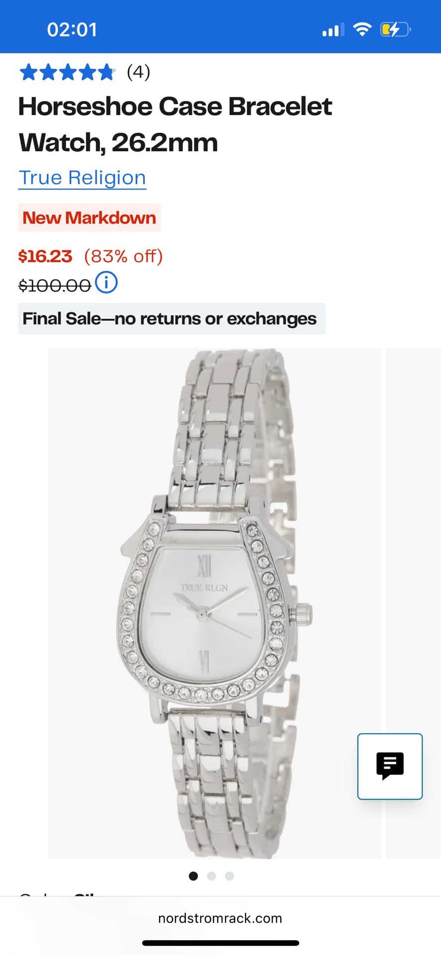 True Religion Horseshoe Bracelet Watch