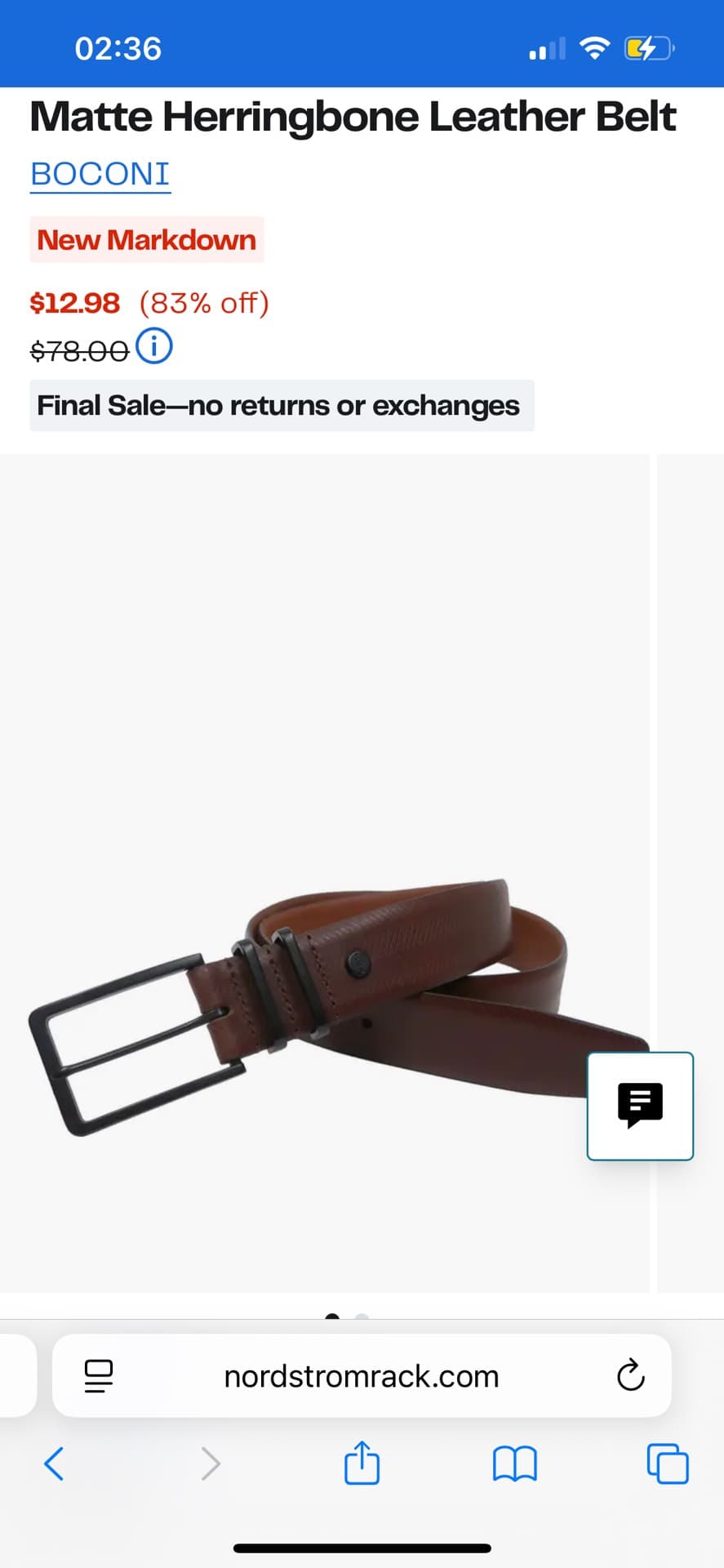 Matte Herringbone Leather Belt