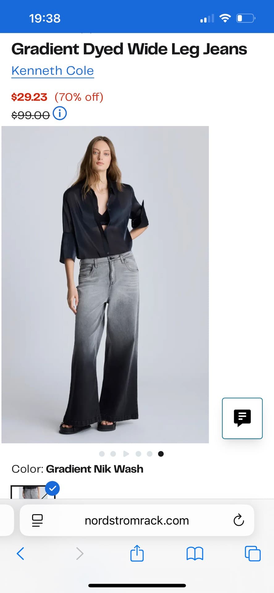 Gradient Dyed Wide Leg Jeans
