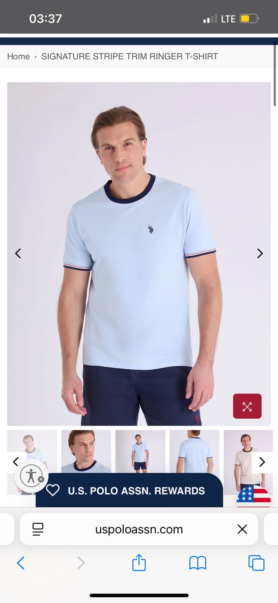 Classic Blue Ringer T-Shirt
