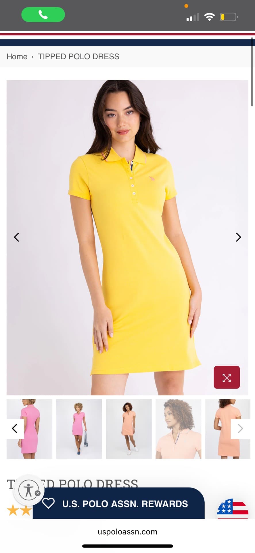 Trendy Yellow Polo Dress