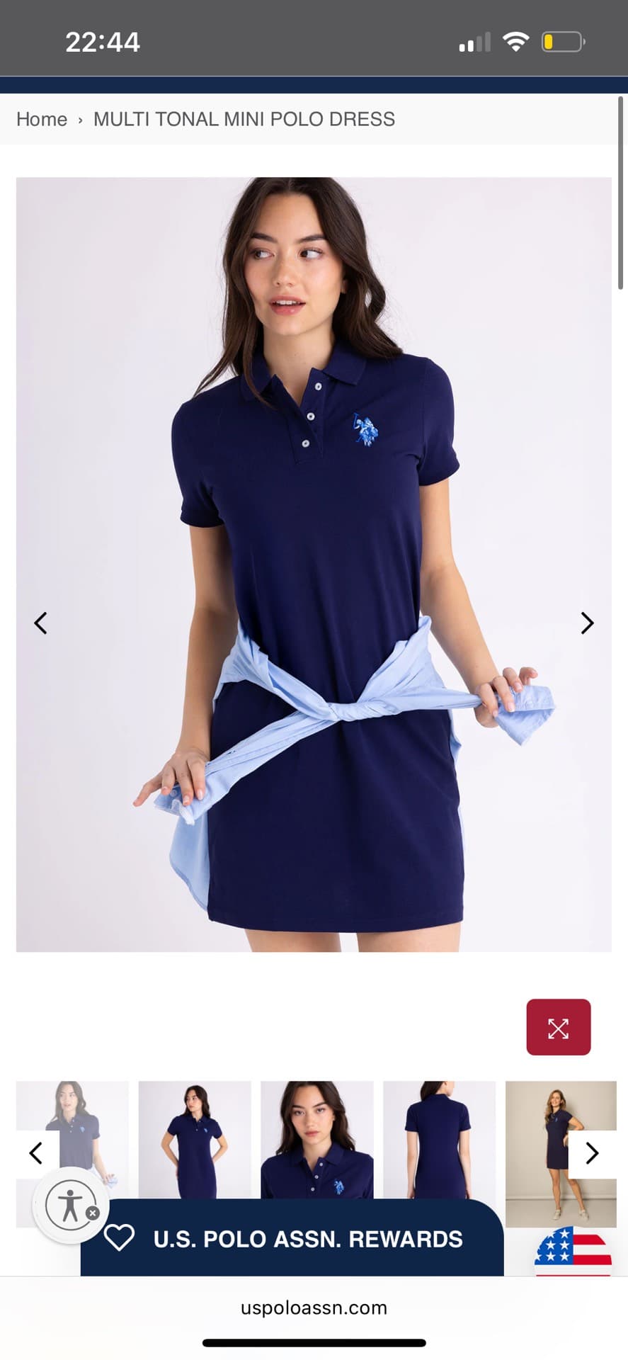 Multi Tonal Mini Polo Dress
