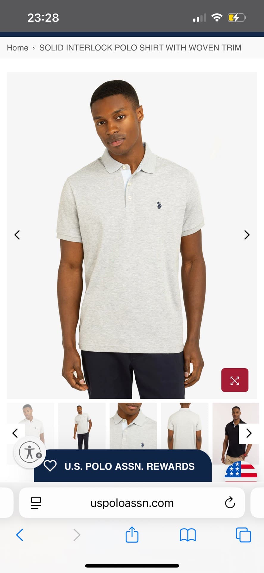 Polo Shirt with Woven Trim