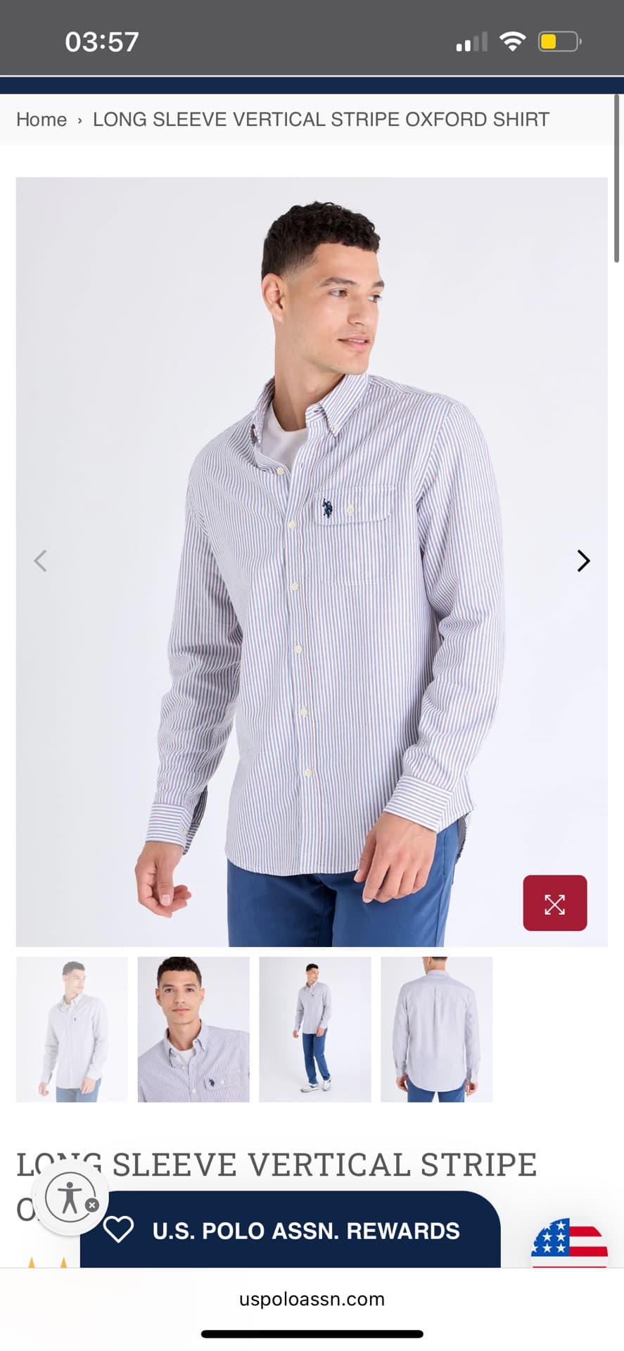 Long Sleeve Vertical Stripe Oxford Shirt