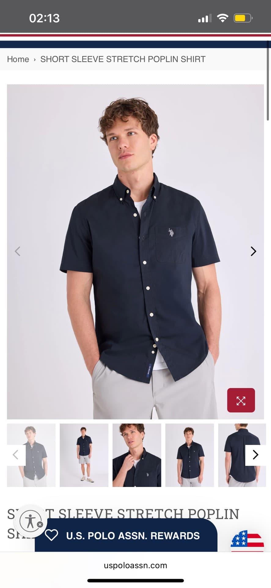 Short Sleeve Stretch Poplin Shirt
