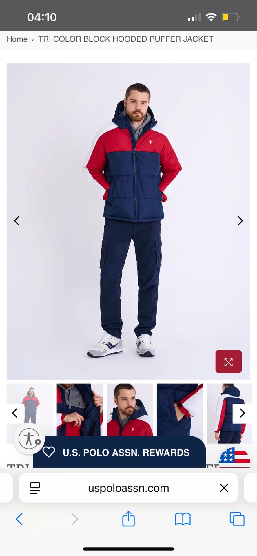 Tri-Color Block Hooded Puffer Jacket