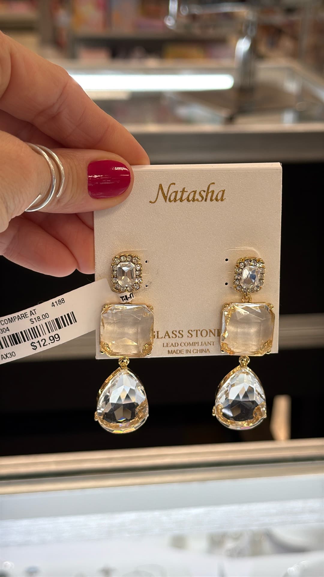 Elegant Glass Stone Earrings