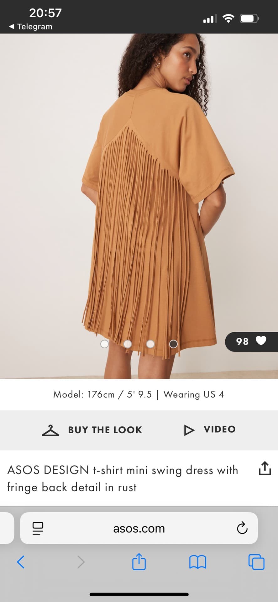 Fringe Back Detail Mini Swing Dress