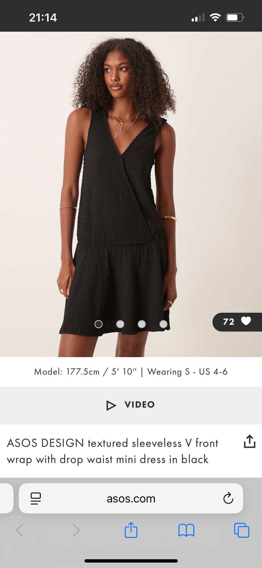 Textured Black Mini Dress