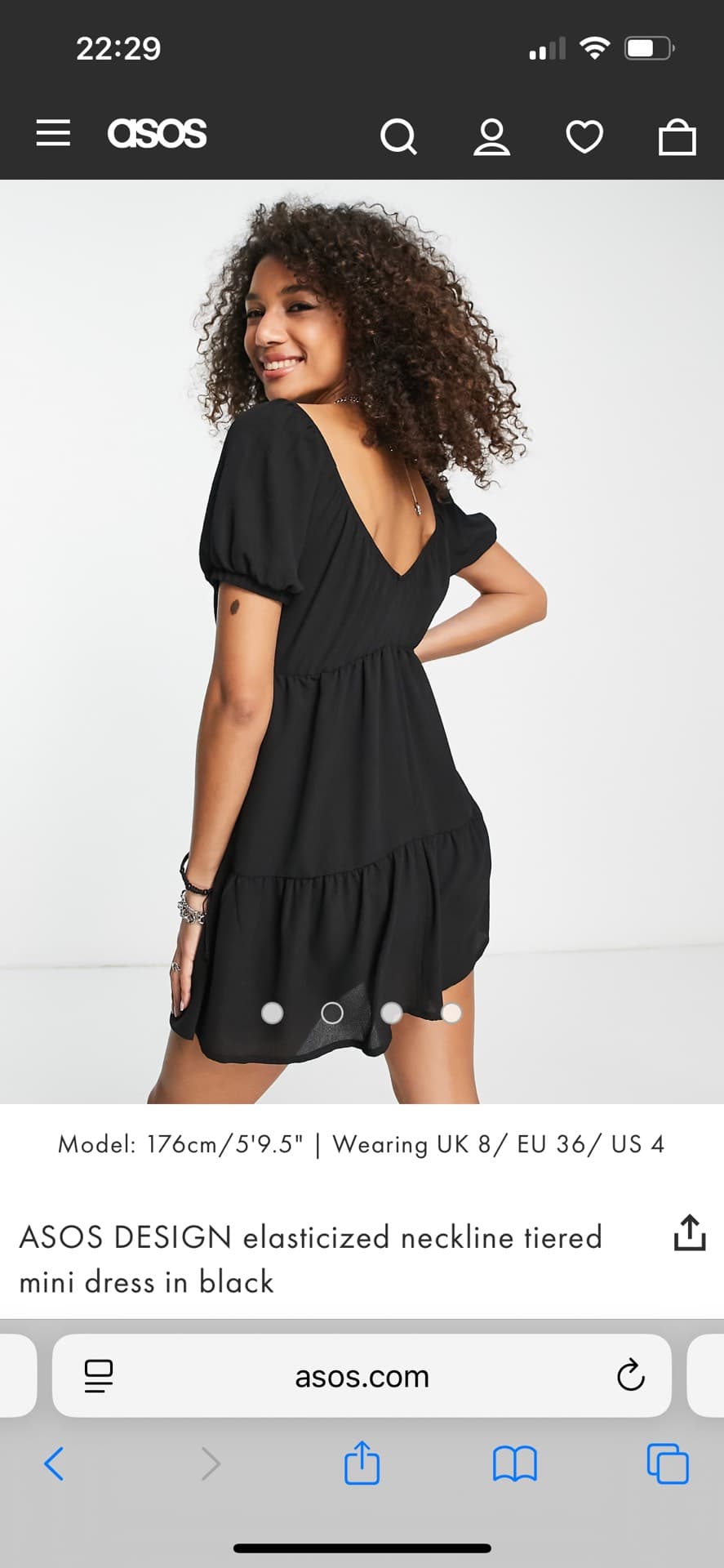 ASOS Black Tiered Mini Dress