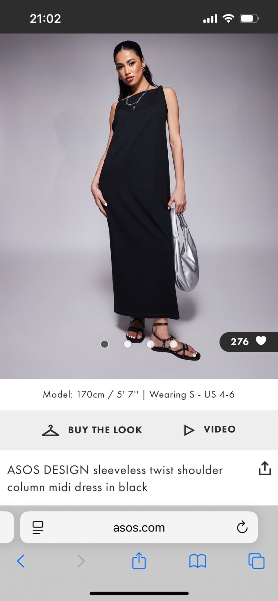 ASOS Black Midi Dress