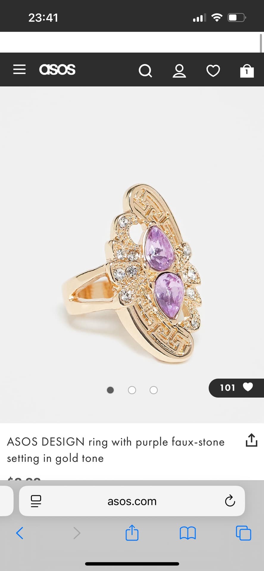 Elegant Purple Stone Ring