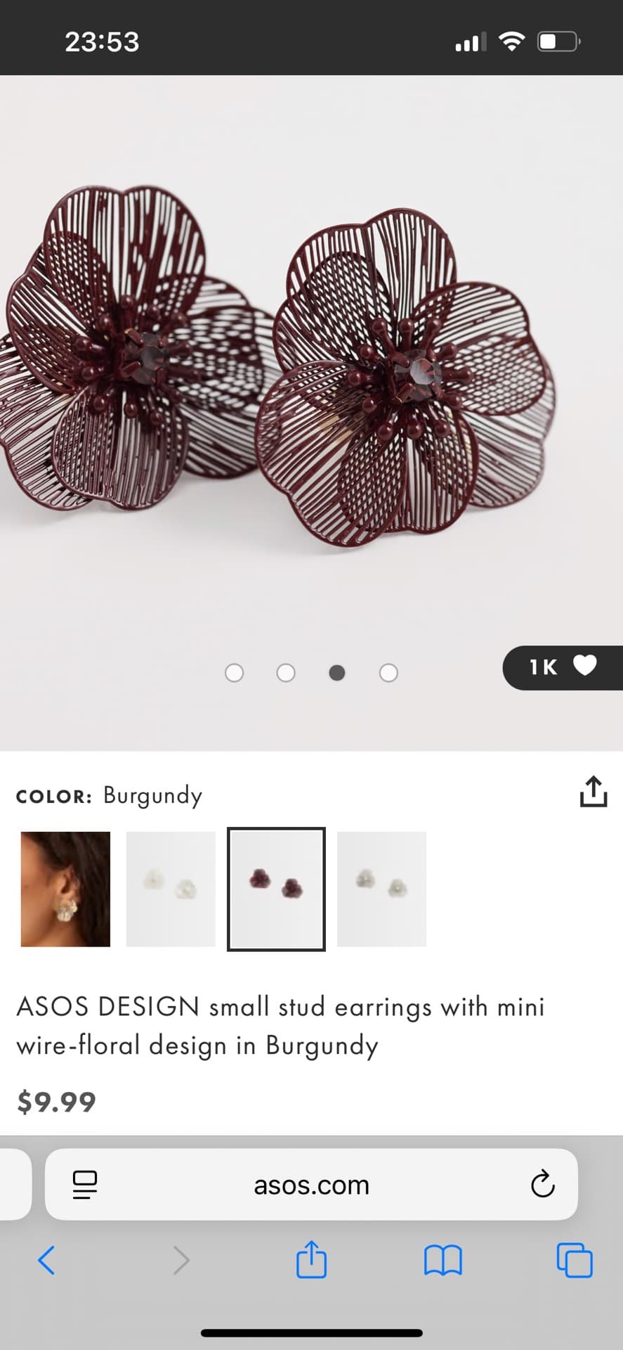 ASOS Mini Floral Earrings
