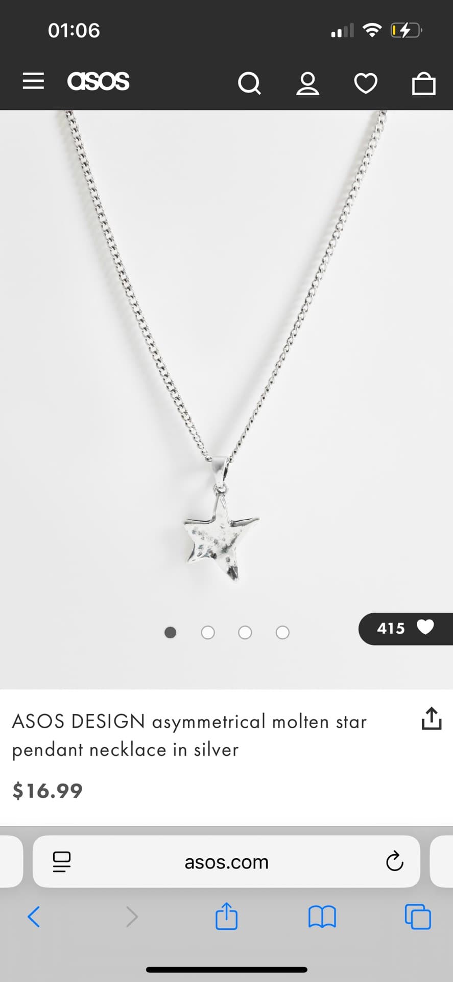 Asymmetrical Molten Star Necklace