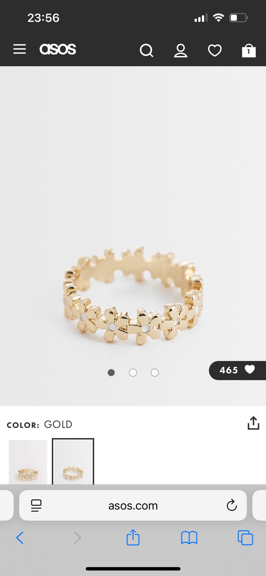 Floral Pattern Gold Ring