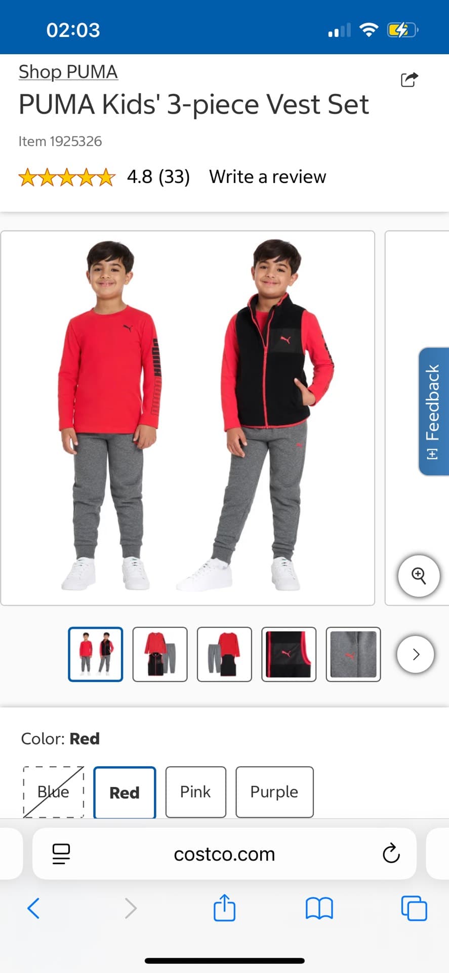 PUMA Kids' 3-piece Vest Set