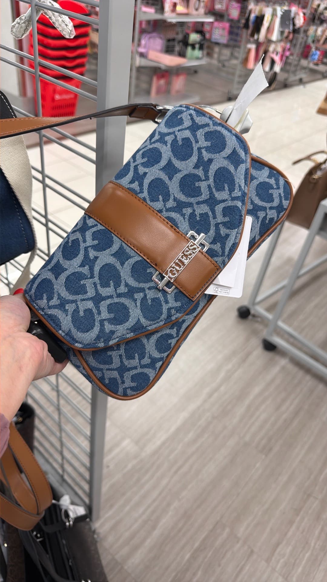 Guess Denim Crossbody Bag