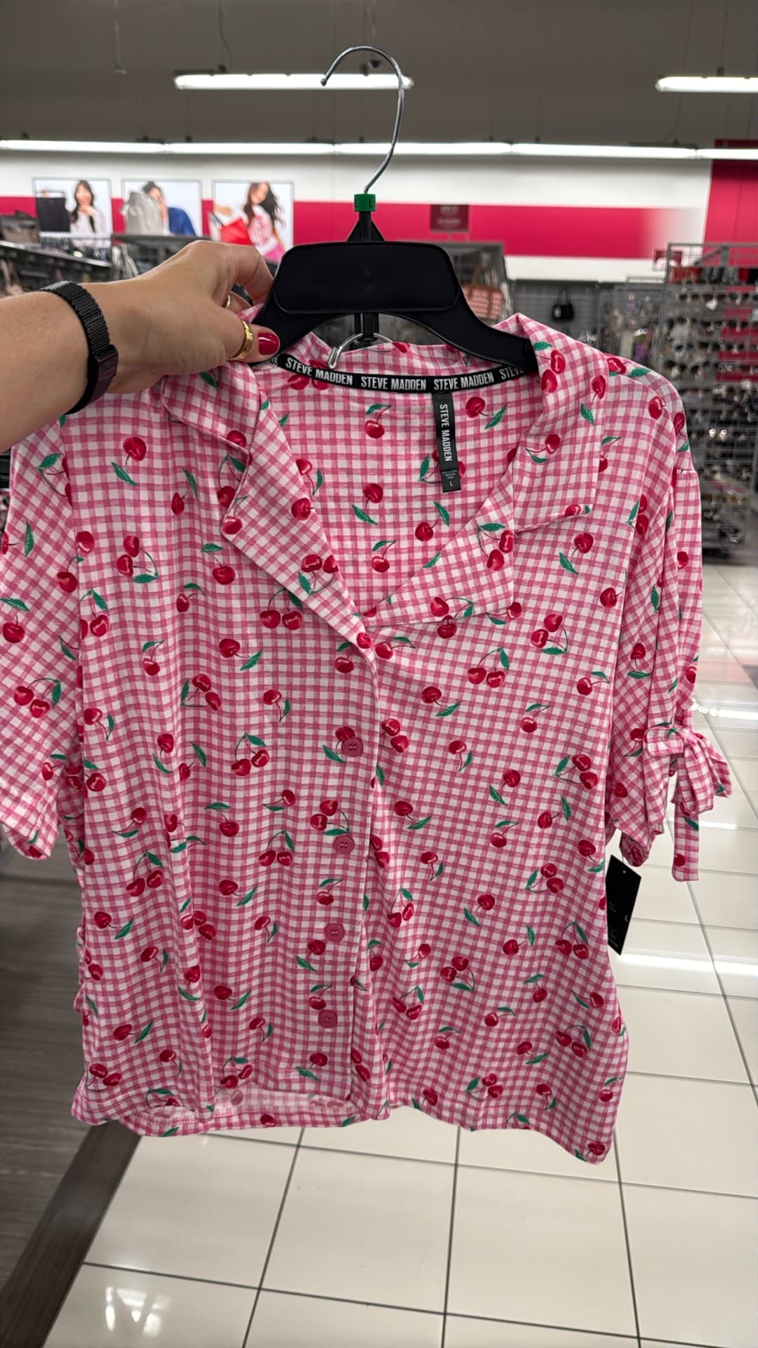 Steve Madden Cherry Print Top