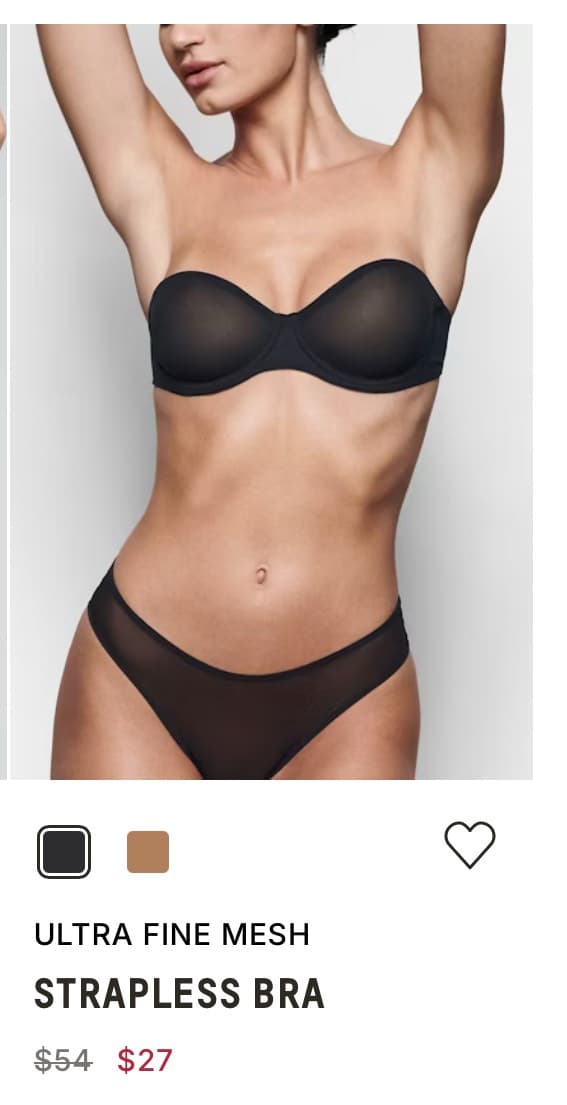 Ultra Fine Mesh Strapless Bra