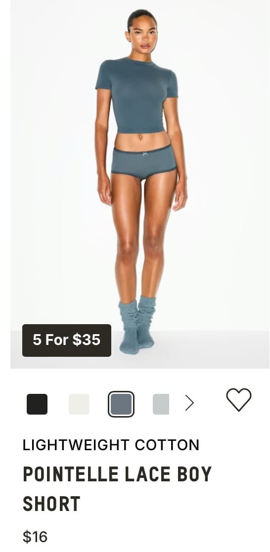 Pointelle Lace Boy Short