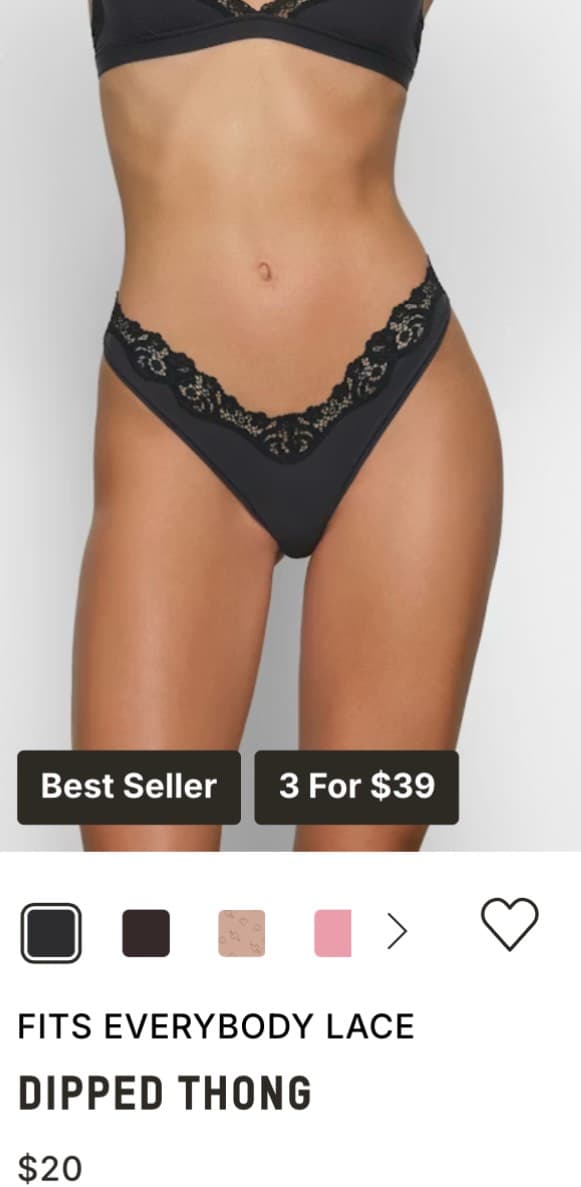 Fits Everybody Lace Dipped Thong
