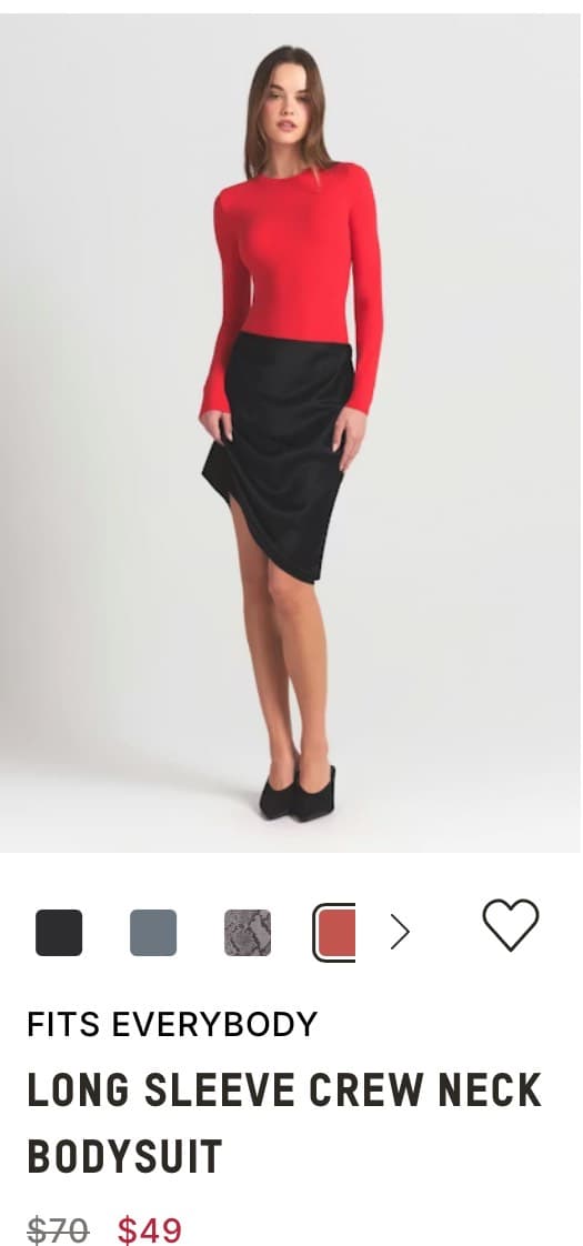 Long Sleeve Crew Neck Bodysuit