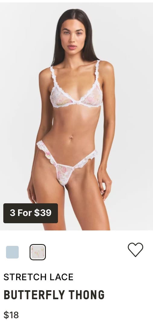 Butterfly Lace Thong