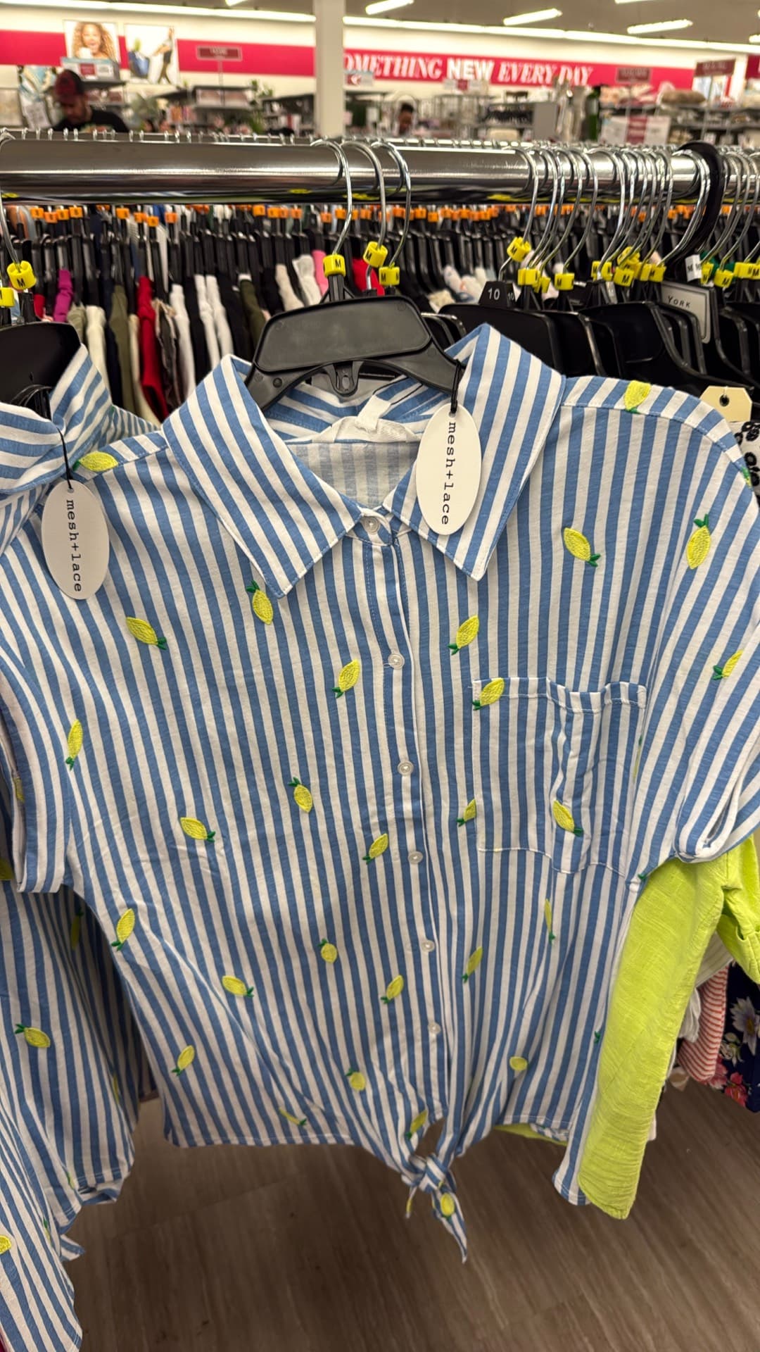 Lemon-Embroidered Button-Up Shirt