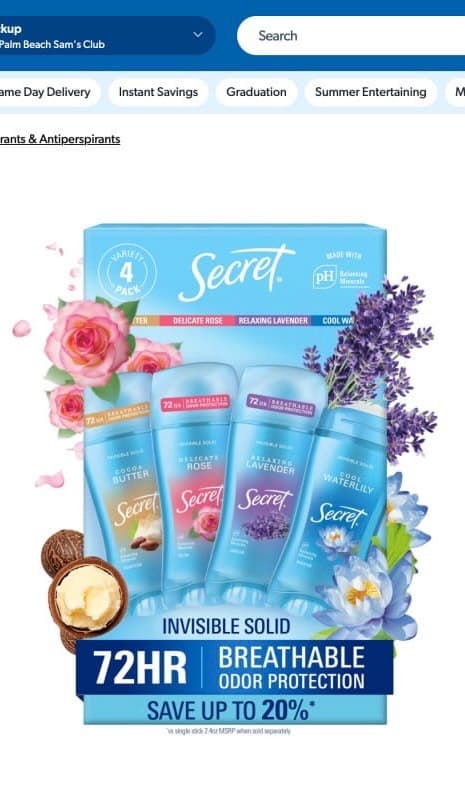 Secret Antiperspirant 4-Pack