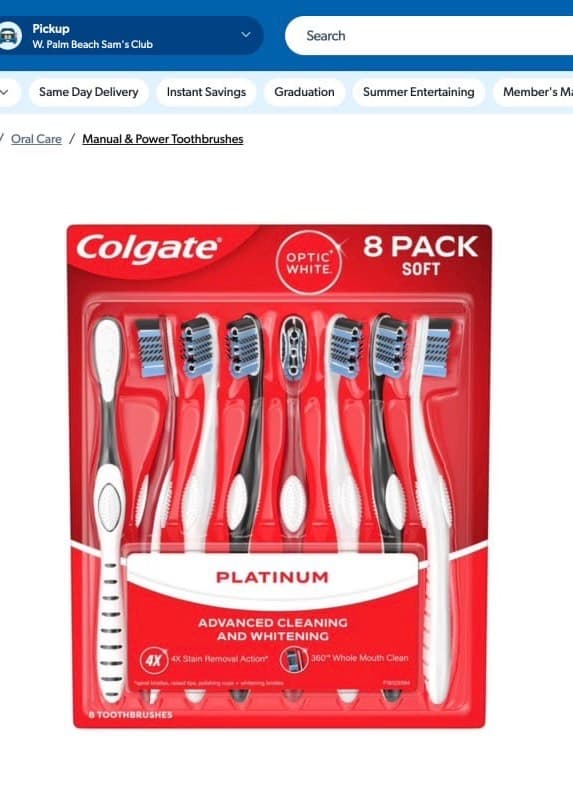 Colgate Optic White Toothbrush 8 Pack