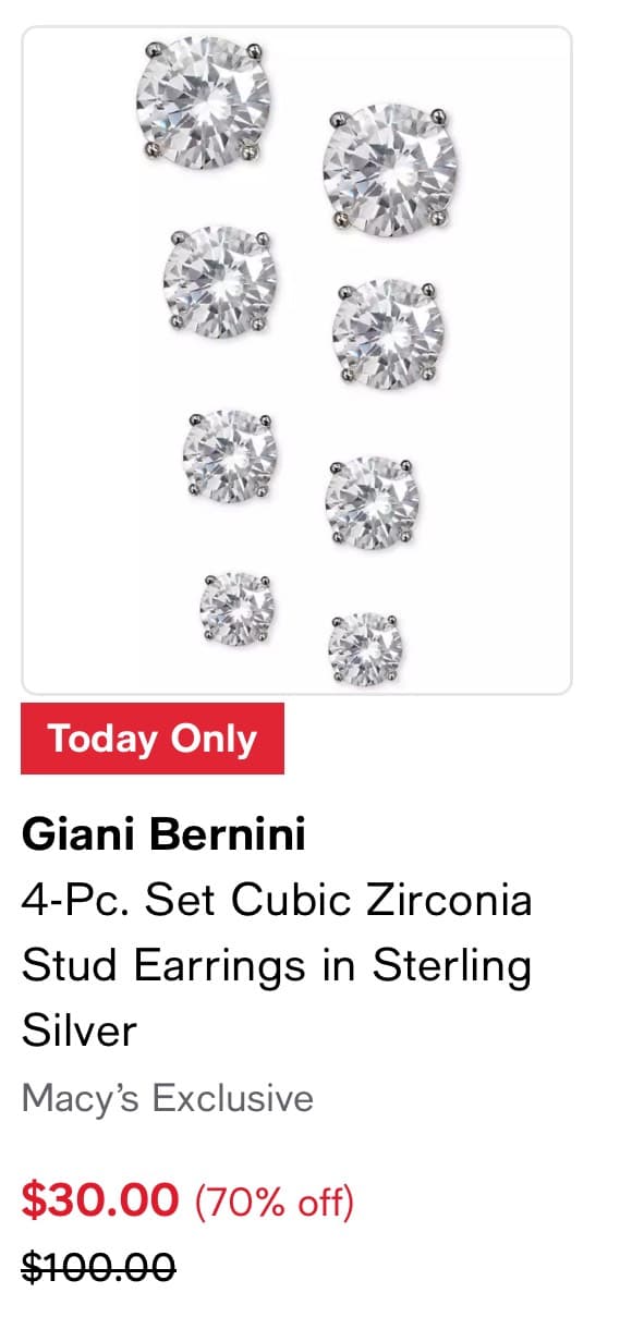 Giani Bernini Cubic Zirconia Earrings Set
