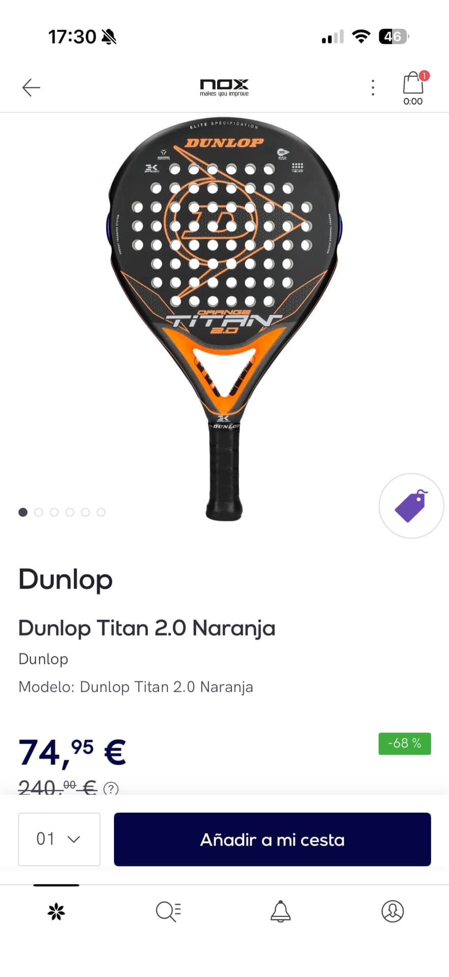 Dunlop Titan 2.0 Padel Racket