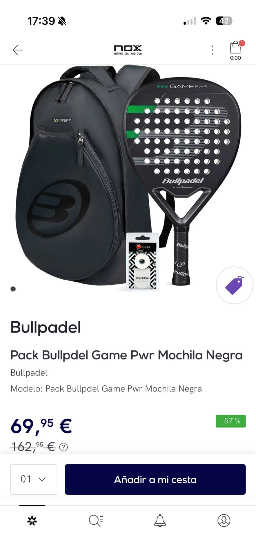 Пакет Bullpadel Game Pwr