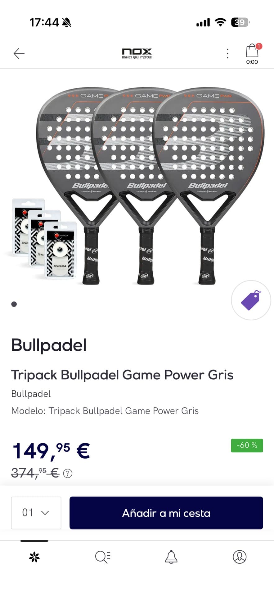 Bullpadel Tripack Game Power